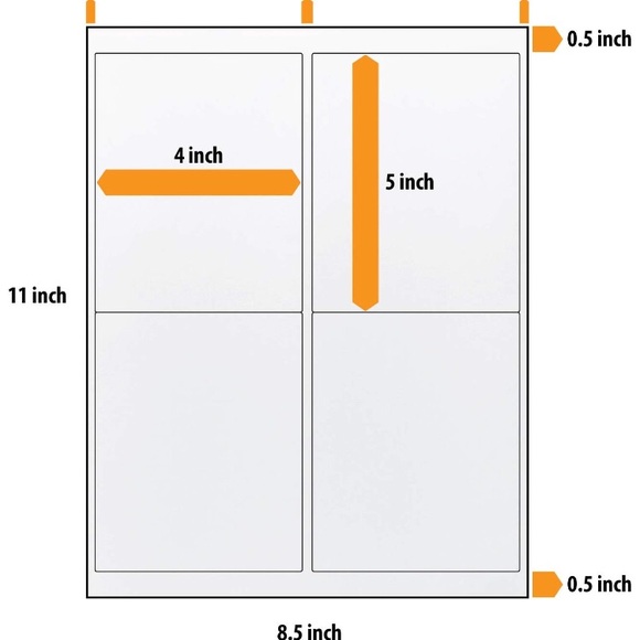 40 pk Shipping Labels 4 per sheet 4x5 label stickers Sheet - Picture 4 of 6